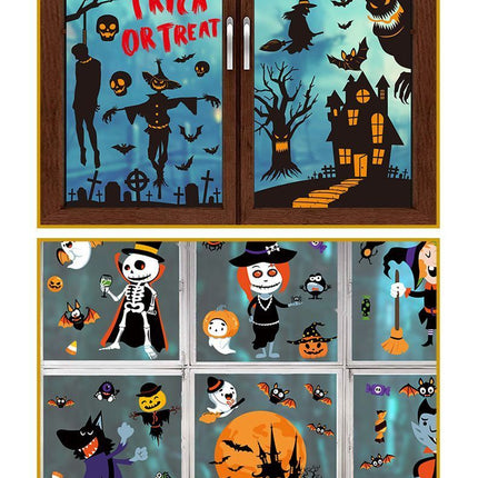 2Sets W2306 Halloween Static Window Stickers (9 Sheets Per Set)
