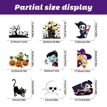 2Sets W2330 Halloween Static Window Stickers (9 Sheets Per Set)