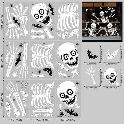 2Sets WSJ03 Halloween Static Window Stickers (9 Sheets Per Set)
