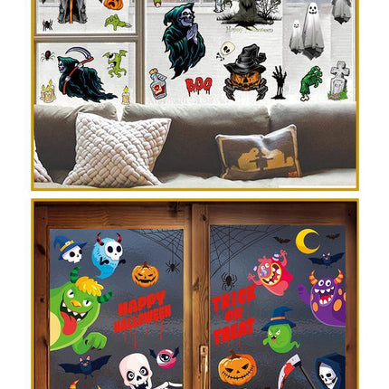 2Sets WSJ03 Halloween Static Window Stickers (9 Sheets Per Set)