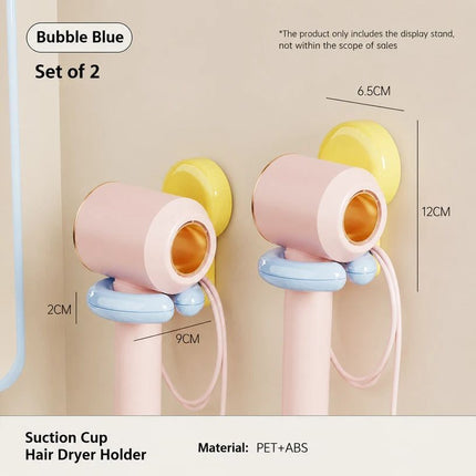 2pcs Hair Dryer Holder (Bubble Blue)