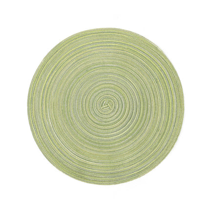 6pcs Round Heat-Resistant Placemat, Green