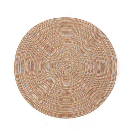 6pcs Round Heat-Resistant Placemat, Khaki