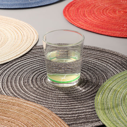 6pcs Round Heat-Resistant Placemat, Khaki