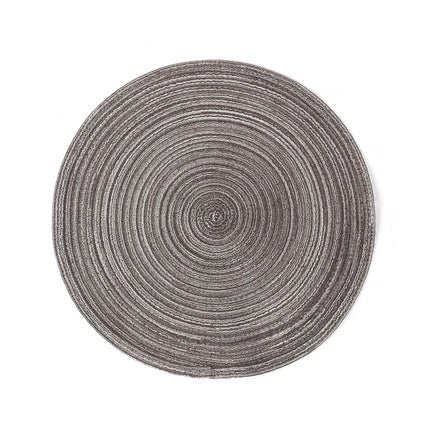 6pcs Round Heat-Resistant Placemat, Black Coffee