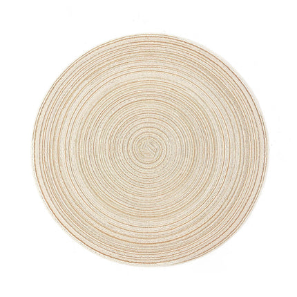 6pcs Round Heat-Resistant Placemat, Beige
