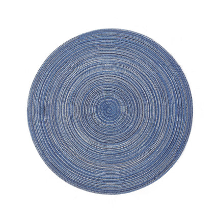 6pcs Round Heat-Resistant Placemat, Blue