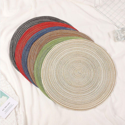 6pcs Round Heat-Resistant Placemat, Blue