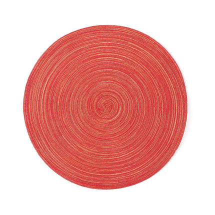 6pcs Round Heat-Resistant Placemat, Red