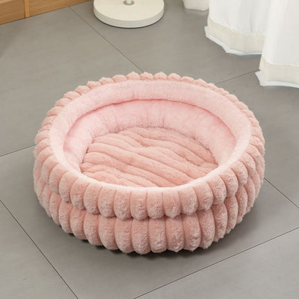 Notch Version Round Bed - Coffee, Size M: 50×50×15cm