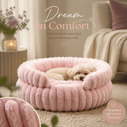 Notch Version Round Bed - Pink, Size S: 40×40×15cm