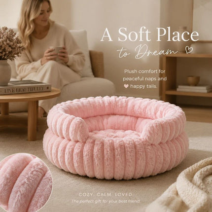 Notch Version Round Bed - Pink, Size M: 50×50×15cm