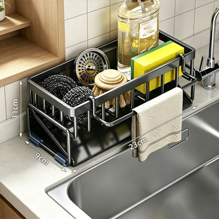 Low Profile Tilted Dish Drying Rack Black 01