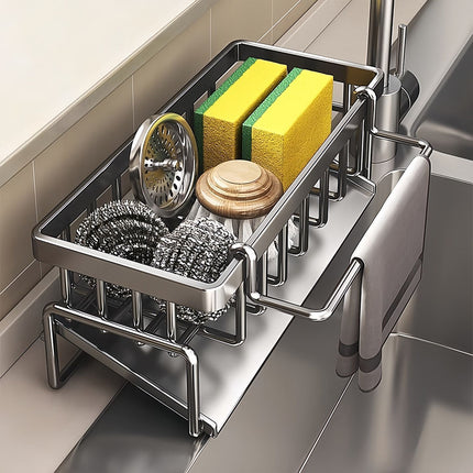 Low Profile Tilted Dish Drying Rack-Cream White 02