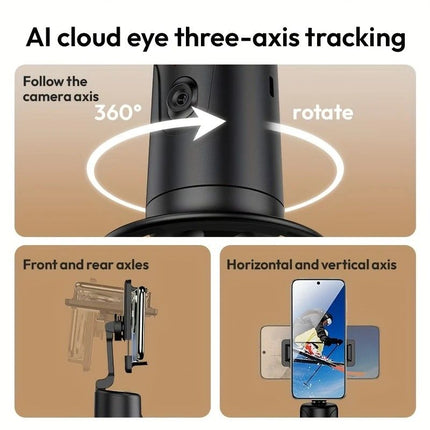 Mobile Cloud Auto-Tracking Smart Magic Stabilizer - AI Facial Recognition Desktop Phone Holder for Live Streaming