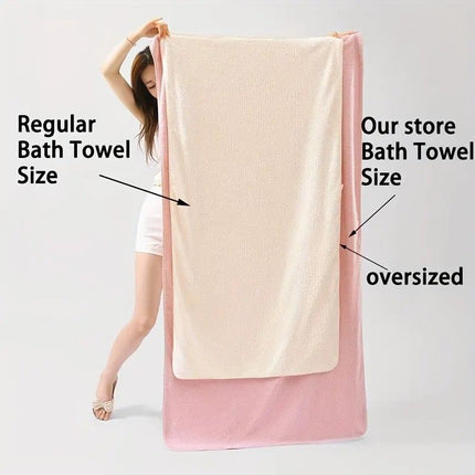 Modern Pineapple Grid Design Ultra-Soft Coral Fleece Bath Towel｜90x170cm Extra Thick Strong Absorption, Suitable for Bathroom, Gym, Hotel, and Home Use.(GREEN)