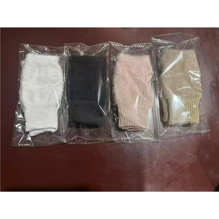 Women's Comfortable Fingerless Gloves - Soft, Warm, and Fashionable Pure White Winter Gloves, Suitable for Cold Weather or Casual Wear, Hand Washable, Ladies' Gloves.pink