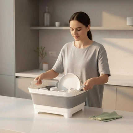 Portable Folding Sink: Space-Saving Storage, Multi-Use for Kitchen, Balcony, and Outdoors