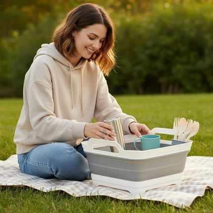 Portable Folding Sink: Space-Saving Storage, Multi-Use for Kitchen, Balcony, and Outdoors