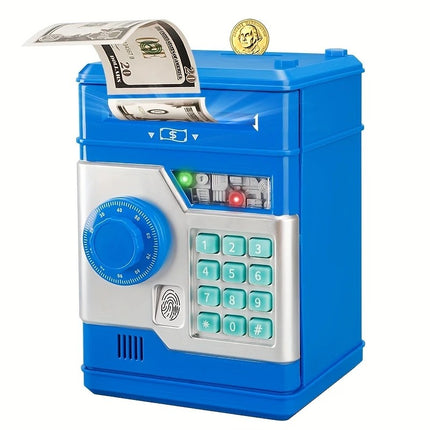 PINK Children's Password Piggy Bank, Dual Lock, Automatic Bill Intake, Develops Savings Habit, Multiple Colors Available, Battery Not Included