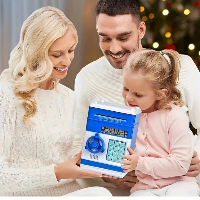 Children's Password Piggy Bank Stores Coins & Paper Money Auto Roll-Up Sound & Light Interaction Fosters