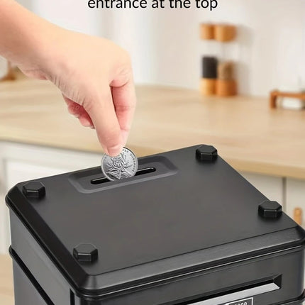 Children's Password Piggy Bank, Stores Coins & Paper Money, Auto Roll-Up, Sound & Light Interaction, Fosters Good Savings Habits. Battery Not Included.BLUE