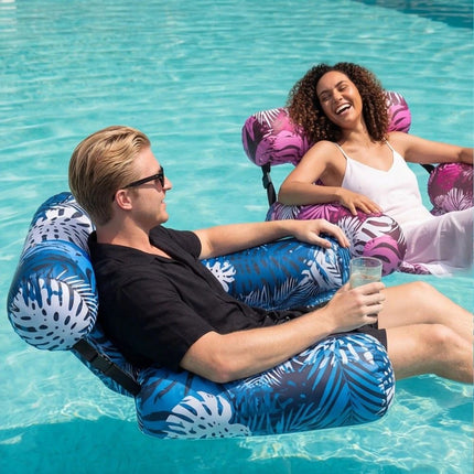 Water Floating Lounge Chair: Floating Pillow Design, Stable Sitting and Lying, Durable Oxford Fabric, Pool and Beach Vacation Companion.GREEN