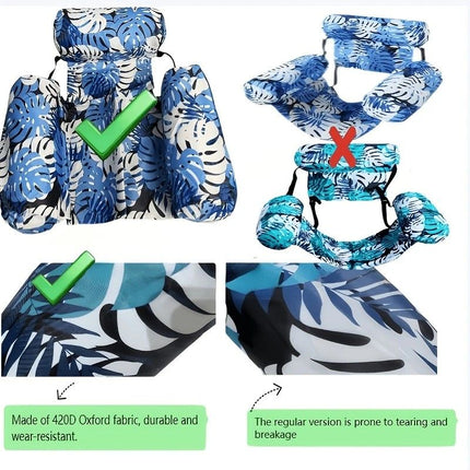 Water Floating Lounge Chair: Floating Pillow Design, Stable Sitting and Lying, Durable Oxford Fabric, Pool and Beach Vacation Companion.GREEN