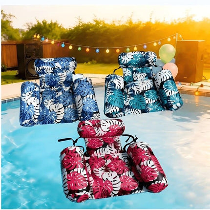 Water Floating Lounge Chair: Floating Pillow Design, Stable Sitting and Lying, Durable Oxford Fabric, Pool and Beach Vacation Companion。PINK