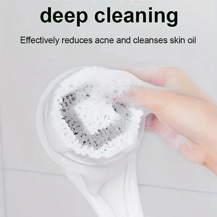 Multi-Function Electric Body Brush: 360° Rotation, Auto-Cleaning, 5 Brush Heads, 3-Speed Adjustment, Wet & Dry Use for Home Spa Experience.pink