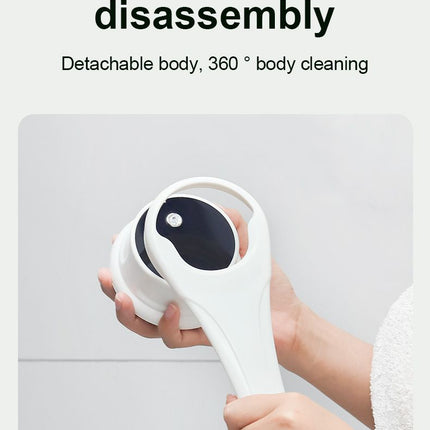 Multi-Function Electric Body Brush: 360° Rotation, Auto-Cleaning, 5 Brush Heads, 3-Speed Adjustment, Wet & Dry Use for Home Spa Experience.GREY
