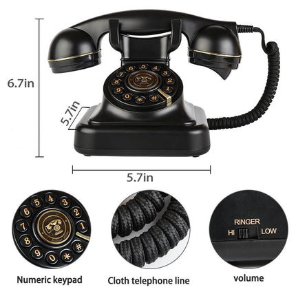 European Retro Desktop Phone: Classic look meets modern utility, free from digital distractions, perfect for home and office, reviving elegant call moments.
