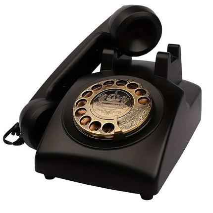 Light Luxury Retro European Telephone: Royal court-style design, eco-friendly ABS material, free from digital distractions, perfect for home and office, returning to pure communication.black