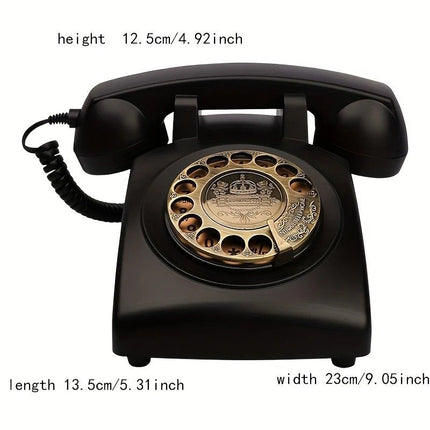 Light Luxury Retro European Telephone: Royal court-style design, eco-friendly ABS material, free from digital distractions, perfect for home and office, returning to pure communication.black