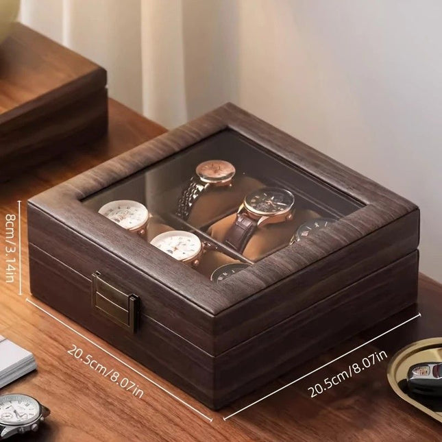 Wood Grain Faux Leather Watch Storage V1232-FMWSBH001