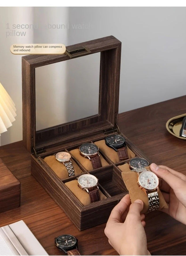 Wood Grain Faux Leather Watch Storage – product detail