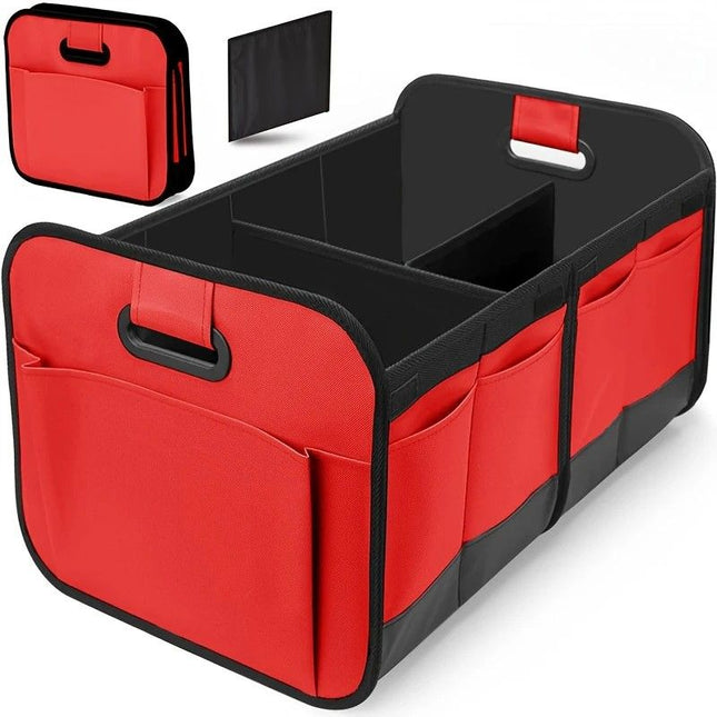 1 Car Trunk Organizer Automotive Storage Reinforced Handle Foldable Multi-Compartment Car Organizer