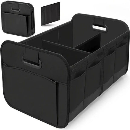 1 Car Trunk Organizer, Automotive Storage, Reinforced Handle, Foldable Multi-Compartment Car Organizer, 600D Oxford Fabric, Suitable for Any Car, SUV, Minivan, Vehicle Storage.BLACK