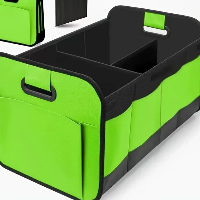 1 Car Trunk Organizer Automotive Storage Reinforced Handle Foldable Multi-Compartment Car Organizer