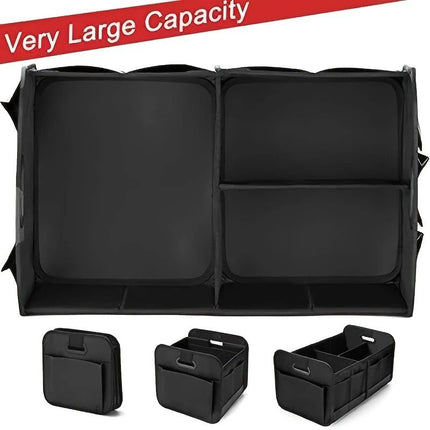 1 Car Trunk Organizer, Automotive Storage, Reinforced Handle, Foldable Multi-Compartment Car Organizer, 600D Oxford Fabric, Suitable for Any Car, SUV, Minivan, Vehicle Storage.GREEN