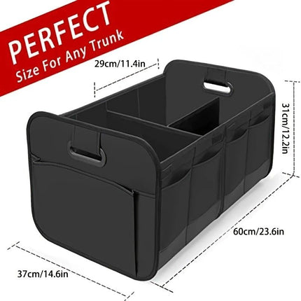 1 Car Trunk Organizer, Automotive Storage, Reinforced Handle, Foldable Multi-Compartment Car Organizer, 600D Oxford Fabric, Suitable for Any Car, SUV, Minivan, Vehicle Storage.BLUE