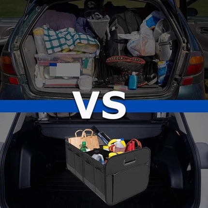 1 Car Trunk Organizer, Automotive Storage, Reinforced Handle, Foldable Multi-Compartment Car Organizer, 600D Oxford Fabric, Suitable for Any Car, SUV, Minivan, Vehicle Storage.BLUE