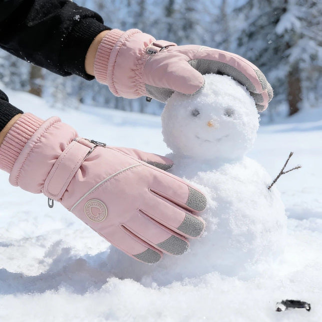 Women's Winter Thick Warm Gloves Windproof Anti-Slip Touchscreen Suitable for Skiing Cycling and Electric