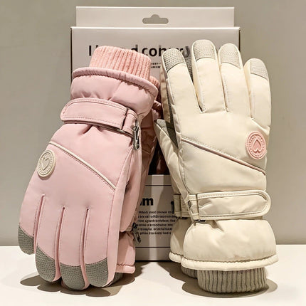 Women's Winter Thick Warm Gloves｜Windproof, Anti-Slip, Touchscreen, Suitable for Skiing, Cycling, and Electric Scooters(pink)
