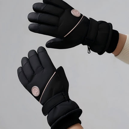 Women's Winter Thick Warm Gloves｜Windproof, Anti-Slip, Touchscreen, Suitable for Skiing, Cycling, and Electric Scooters(pink)