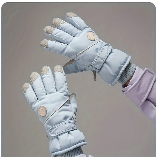 Women's Winter Thick Warm Gloves Windproof Anti-Slip Touchscreen Suitable for Skiing Cycling and Electric