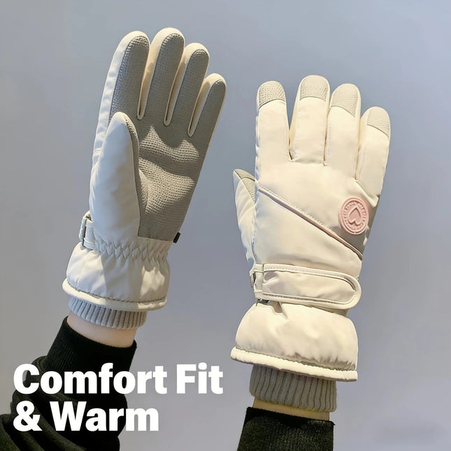 Women's Winter Thick Warm Gloves Windproof Anti-Slip Touchscreen Suitable for Skiing Cycling and Electric
