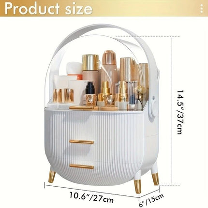 Transparent Flip-top Cosmetic Storage Box: Dustproof, Waterproof, Multi-layer Drawer Organizer, Portable Storage Essential for Desktop and Bathroom.pink