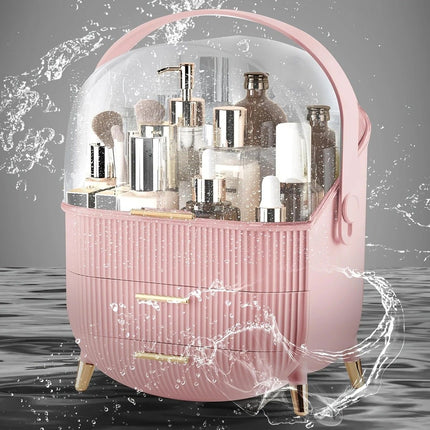 Transparent Flip-top Cosmetic Storage Box: Dustproof, Waterproof, Multi-layer Drawer Organizer, Portable Storage Essential for Desktop and Bathroom.white