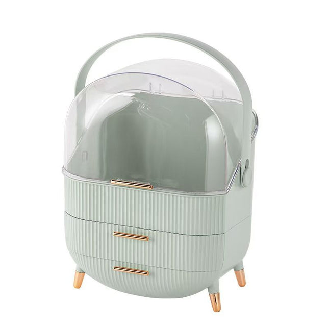 Transparent Flip-top Cosmetic Storage Box Dustproof Waterproof Multi-layer Drawer Organizer